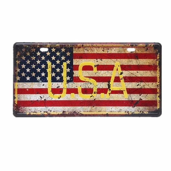 

Vintage PARIS USA BRAZIL Car Plate License Metal Signs Garage Coffee Store Bar Home Decoration COUNTRY Plate 15x30cm A273