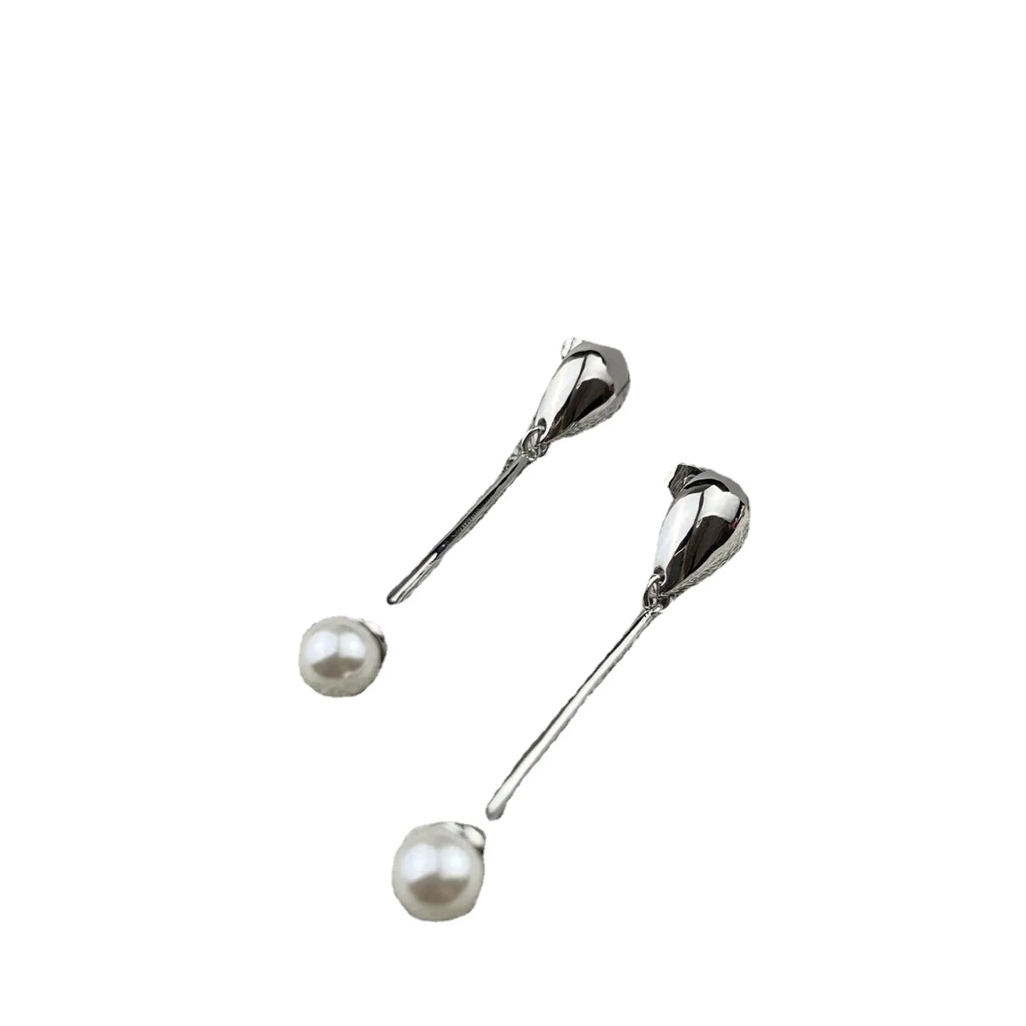 

2021 New Korean Style Fashion Ear Lines Pearl Earrings Women's Long Net Red Knitted Silver Earrings Simple Tassel Earrings Women