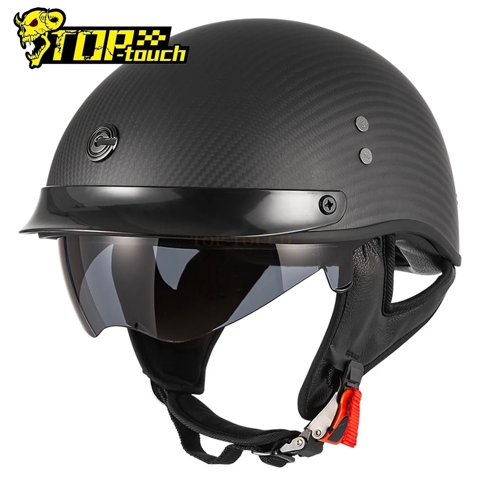 

CFR Ретро Casco мото углеродное волокно мотоциклетный шлем для мотокросса половина шлем Capacete Мото Гонки на мотоциклах езда крест шлем