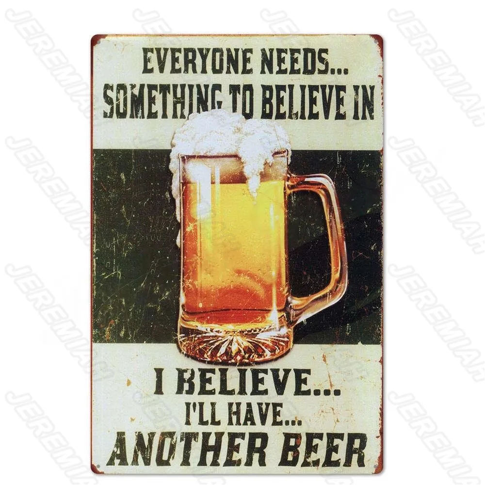 

Beer Can Cartoon Character Sign Plaque Metal Retro Poster Wall Bar Home Bar Art Kitchen Barbecue Restaurant Decoration