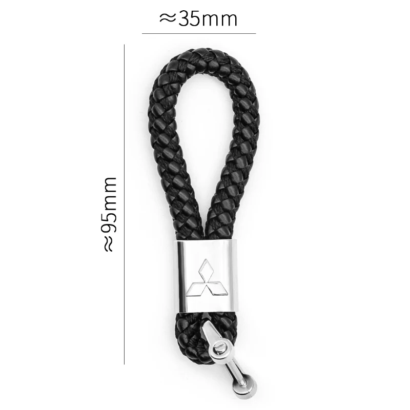 

Key ring leather braided rope keychain for men logo + screwdriver suitable for Mitsubishi - Pajero SAX Outlander Mirage L200