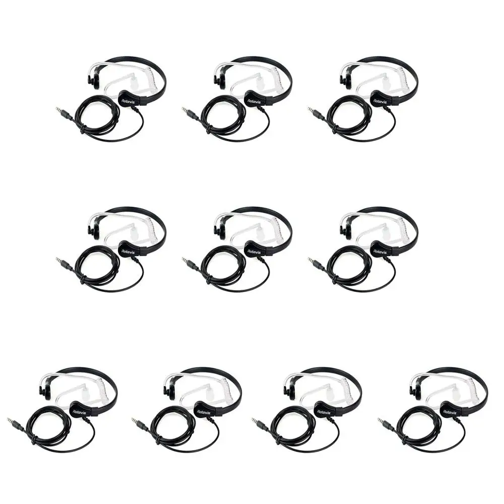 10PCS 1 Pin 3.5mm Throat MIC Headset Covert Air Tube Earpiece For Mobile Phones New C9019A