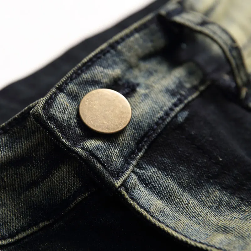 

Gradient Color Skinny Jean Mens Destroyed Holes Moto Biker Denim Pants Male Casual Hip Hop Slim Fit Trousers Los Hombres Jeans