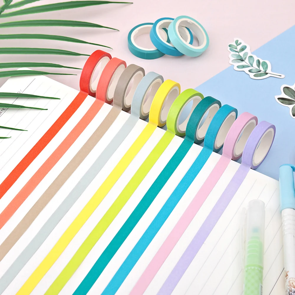 

40 Rolls of Colorful Paper Tape Decorative Paper Tape Wood Board Adhesive Tapes Stickers Decorative Stationery Tapes