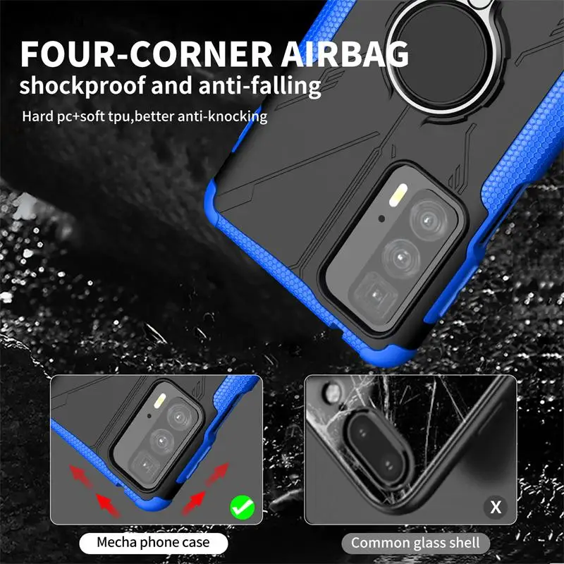 For Motorola Moto Edge 20 Pro Case Cover For Moto Edge 20 Pro Cover Coque Ring Armor Shockproof Protective Phone Bumper