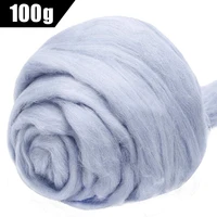 lmdz 100 pure wool chunky spinning wool ash blue 3 53oz wool roving yarn felting supplies for needle felting wet felting diy