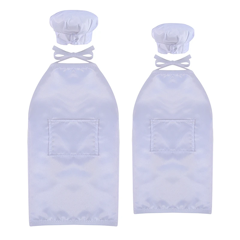 Delantal de sombrero para reci&eacute;n nacido, accesorio de fotograf&iacute;a, bonito delantal de Chef para beb&eacute; y sombrero para ni&ntilde;os, disfraces de Chef, cocinero blanco, disfraz para foto-0