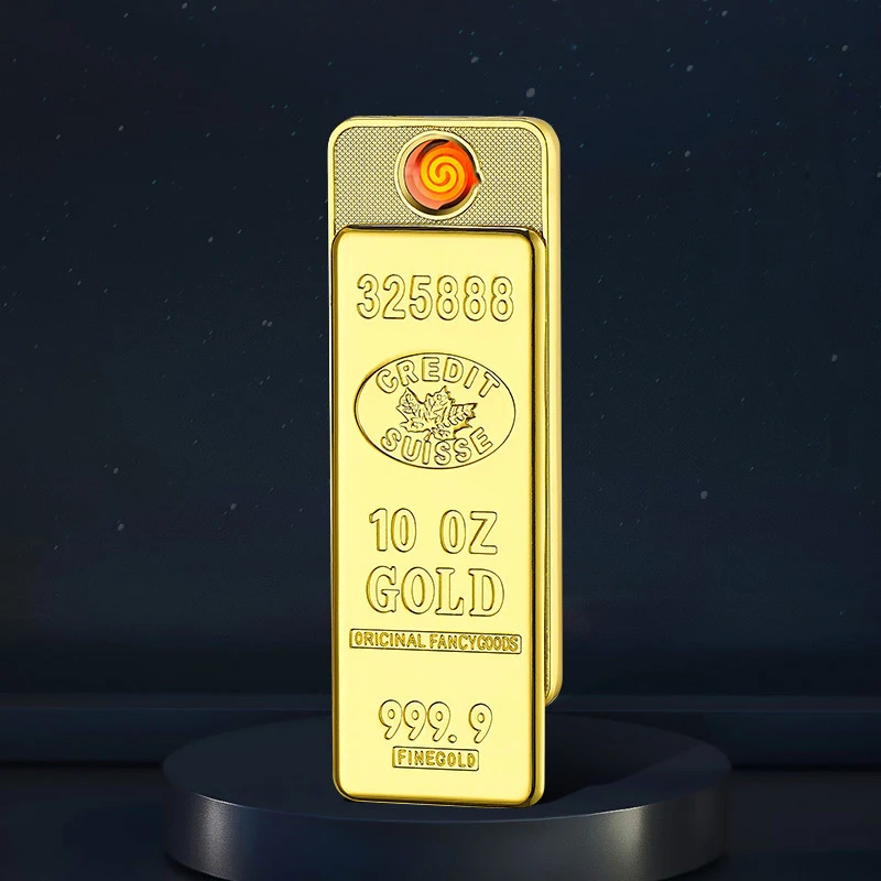 Золотая зажигалка BRICS оригинальная зеркальная толстая Вольфрамовая сменный