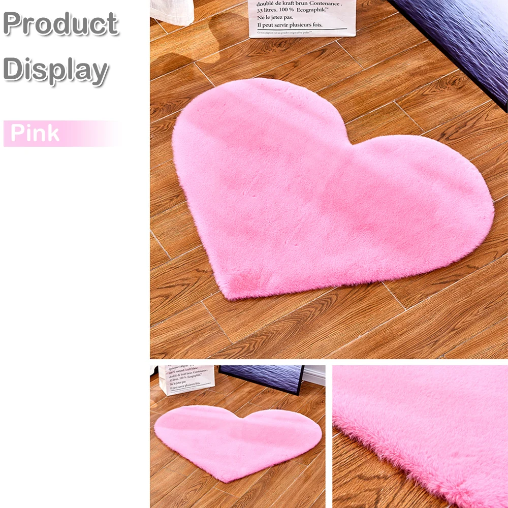 В форме сердца меховой ковер с кроликом домашний лохматый моющийся Мягкий