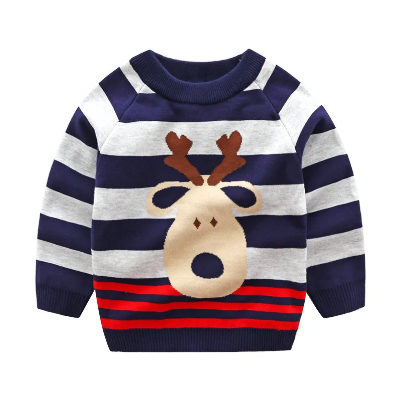 Милые рождественские свитера с мультяшным рисунком для мальчиков Осень зима 2019