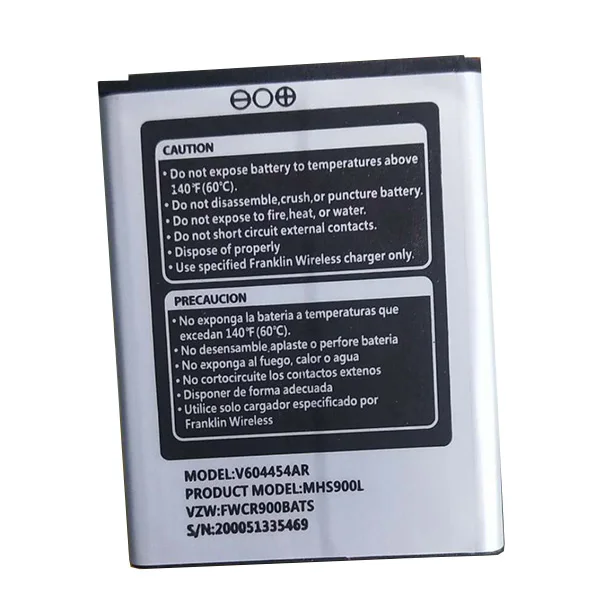 

New 3.8V 2100mAh V604454AR Replacement Battery For Franklin Wireless MHS900 Accumulator Batterie Battery
