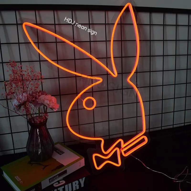 Неоновая светодиодная вывеска Playboy Bunny на заказ Декор стен для спальни бара