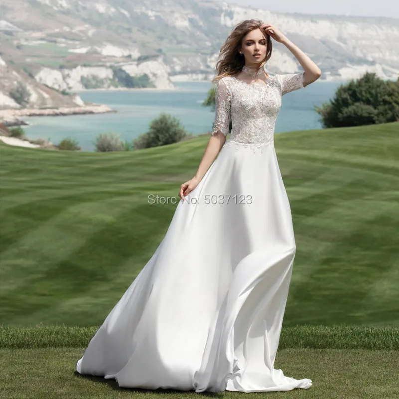 Пляжный Vestido De Noiva шифоновые Свадебные платья полупальто на пуговицах Тюль с