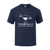 funny technically the glass is ready for a refill cotton t shirt normal men o neck summer short sleeve tshirts tops tees