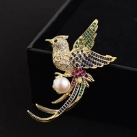 2019 autumn and winter new love bird breast needle femininity luxury freshwater pearl corsage fashion high grade dress pin