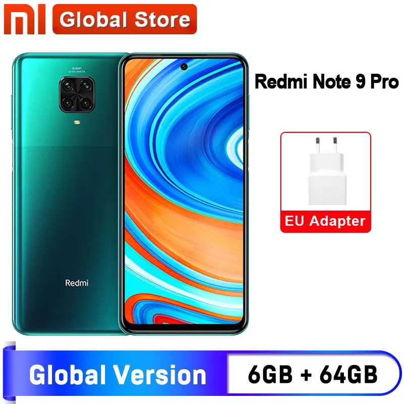 В наличии глобальная версия Redmi Note 9 Pro 6 ГБ ОЗУ 64 Гб ПЗУ NFC Смартфон Snapdragon 720G