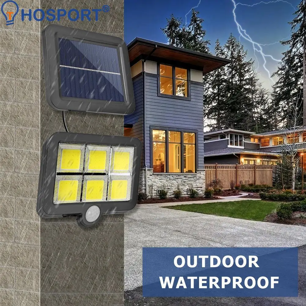 

120 LED COB Durable Solar Energy Powered Wall Split Lamp Emergency Waterproof PIR Motion/Infrared Sensor Courtyard Light