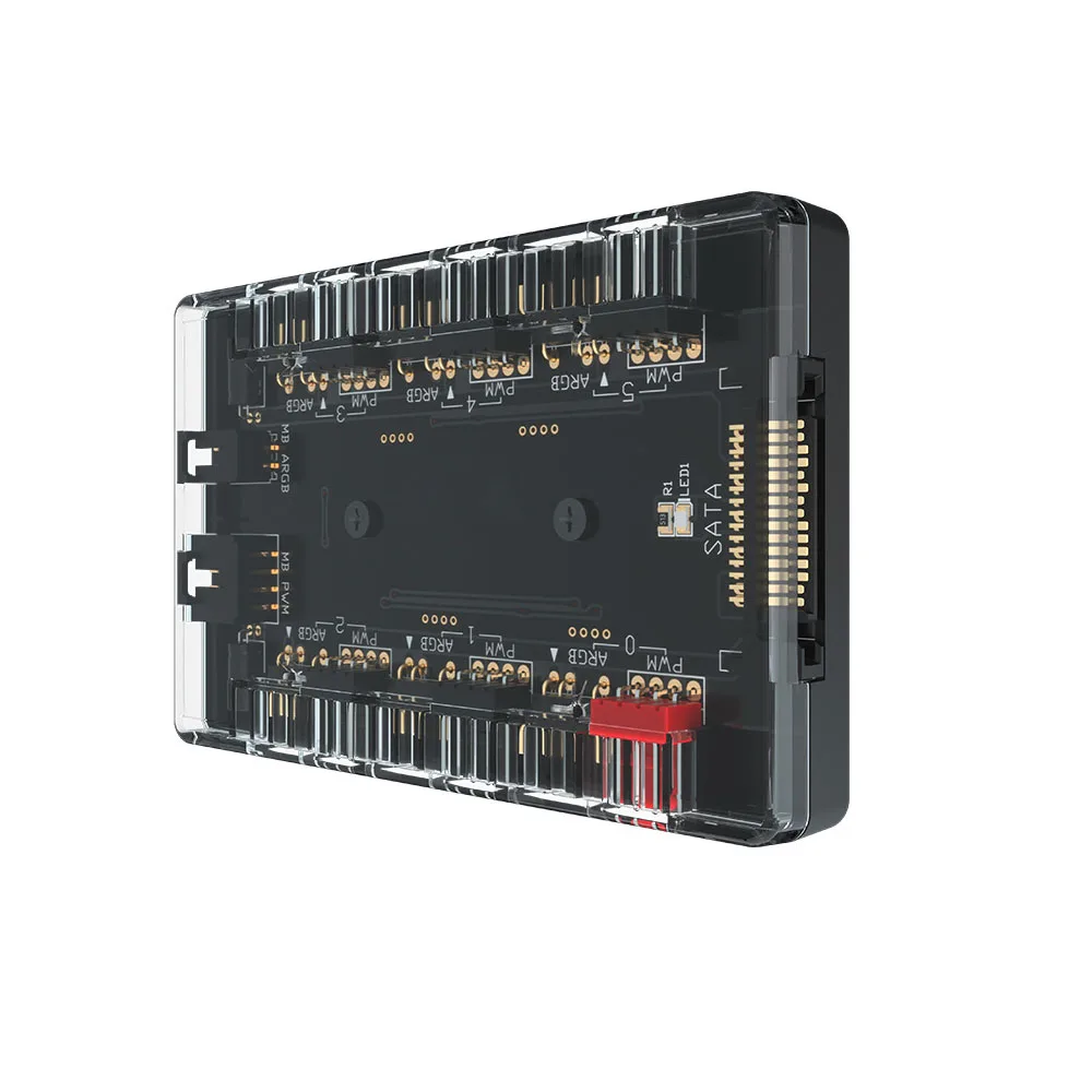 Разветвитель для вентилятора 1 6 ARGB/PWM 4 контакта 3 адресуемый адаптер RGB