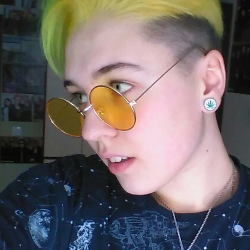 Женские очки для вождения винтажные зеркальные круглые затемненные с