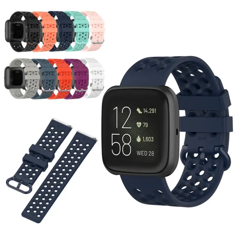

2021 New Sports Rubber Strap Applicable To Fitbit Versa1/Versa Lite Compatible With Versa2 Watch Band TPE Mesh Strap With Hook