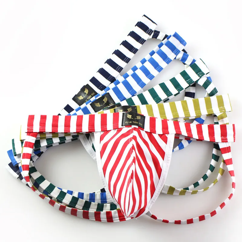 5 шт. мужские хлопковые трусы-бикини в полоску