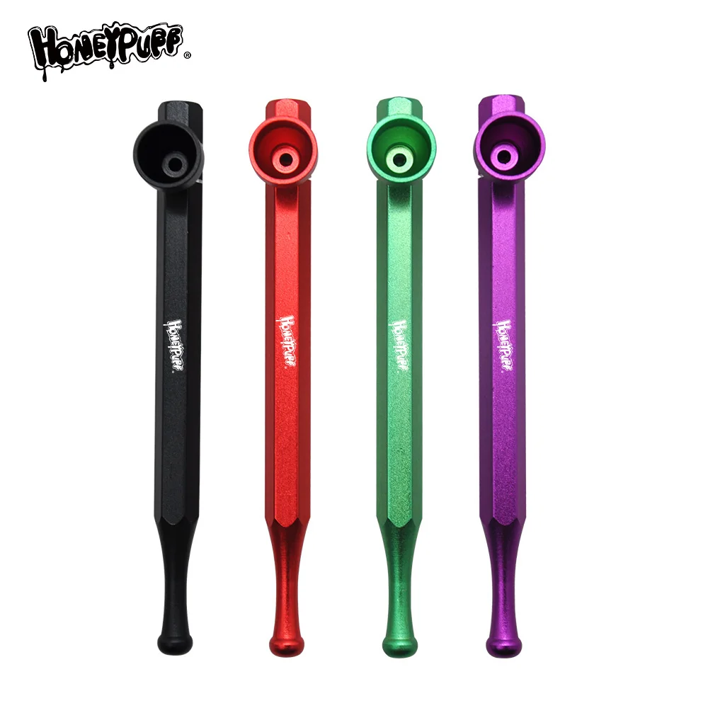 

HONEYPUFF Aluminum Alloy Metal Pipe 152MM Metal Bowl Pipes Detachable Aluminum Tobacco Pipe Hand Spoon Pipes