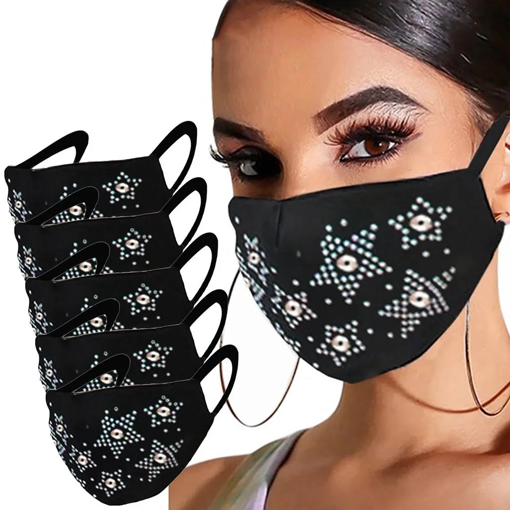 5 шт. взрослая одноцветная Пылезащитная маска модная Алмазная Маска моющиеся