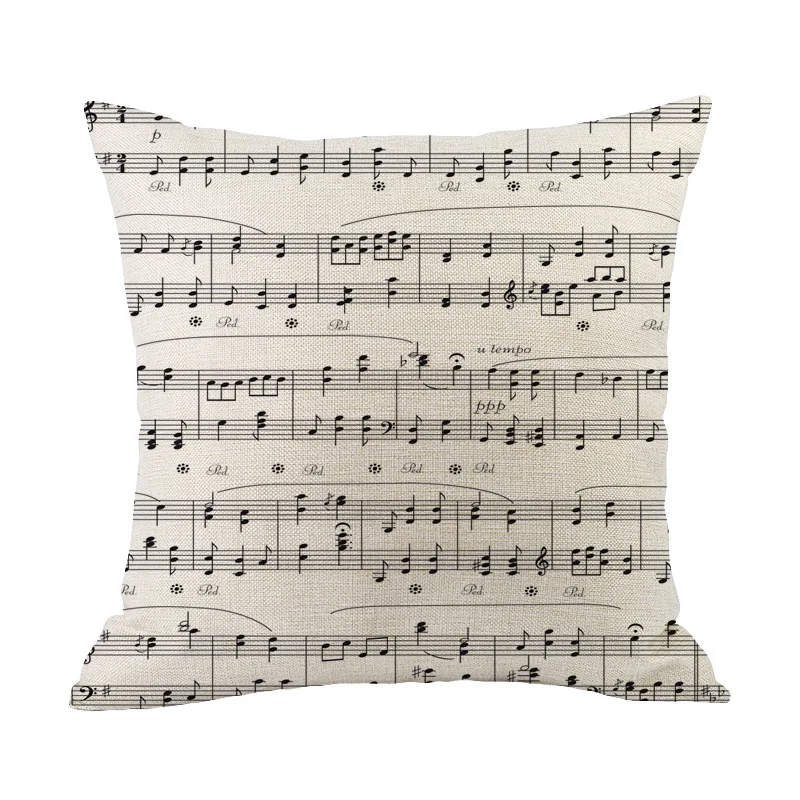 Креативный чехол для подушки с изображением музыкальных нот наволочка пианино