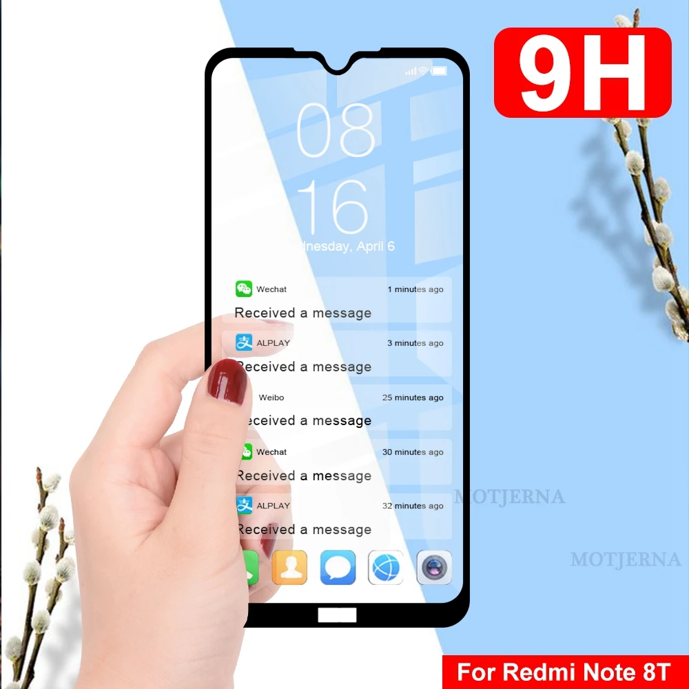 Защитное закаленное стекло 9H с шелковым принтом для Xiaomi Redmi Note 8T 8 pro Mi9 Lite SE 6 6A |