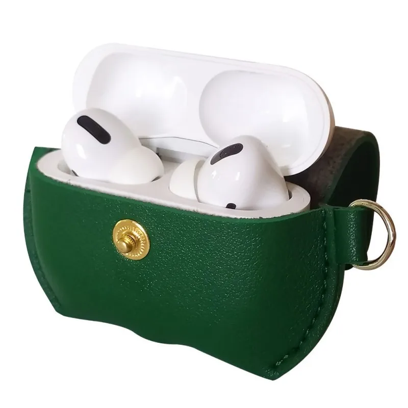 Защитный чехол Airpods Pro 3 однотонный кожаный для зарядного кабеля аксессуары