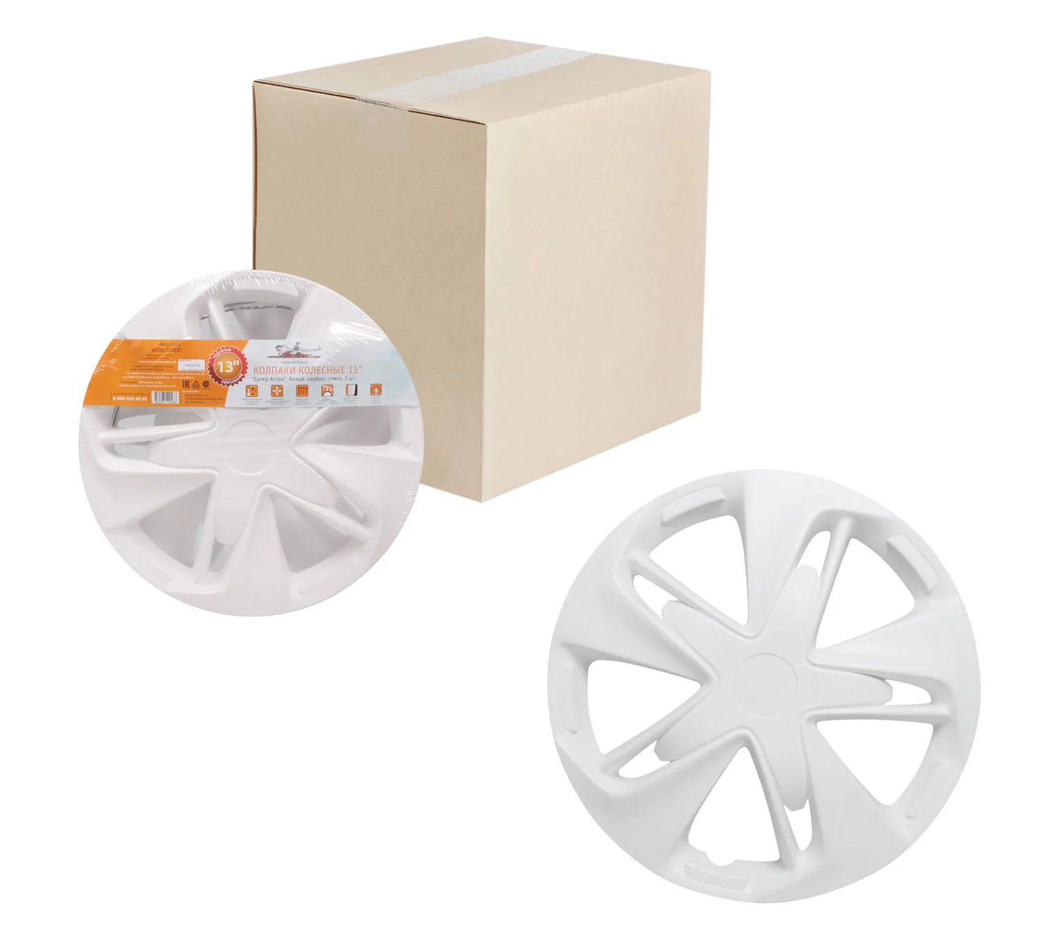 Колпаки колесные 13&quot &quotСупер Астра&quot белый карбон компл. 2 шт. AIRLINE AWCC-13-21 |