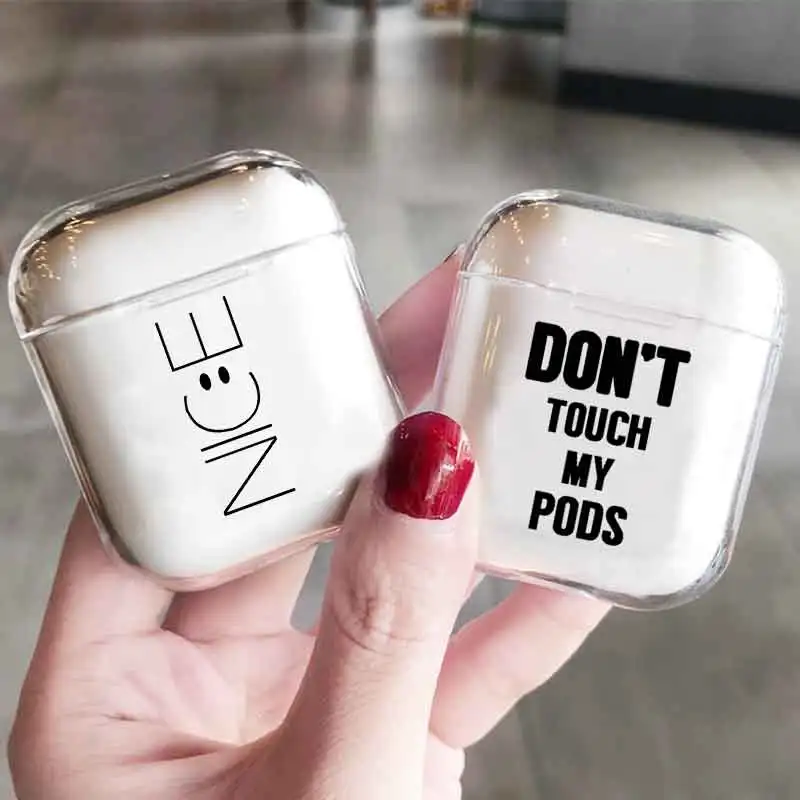 Чехол с надписью для Airpods милый прозрачный мягкий чехол s AirPods 1/2 защитный