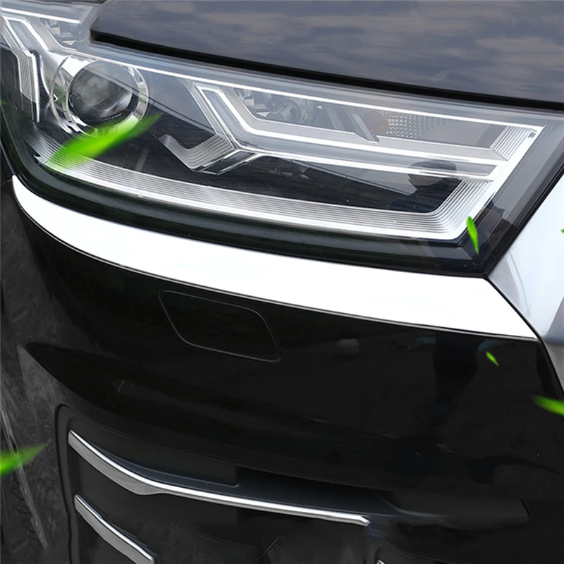Для Audi Q7 4M- автомобильный Стайлинг передняя фара декоративная накладка рамка наклейка хромированные внешние аксессуары