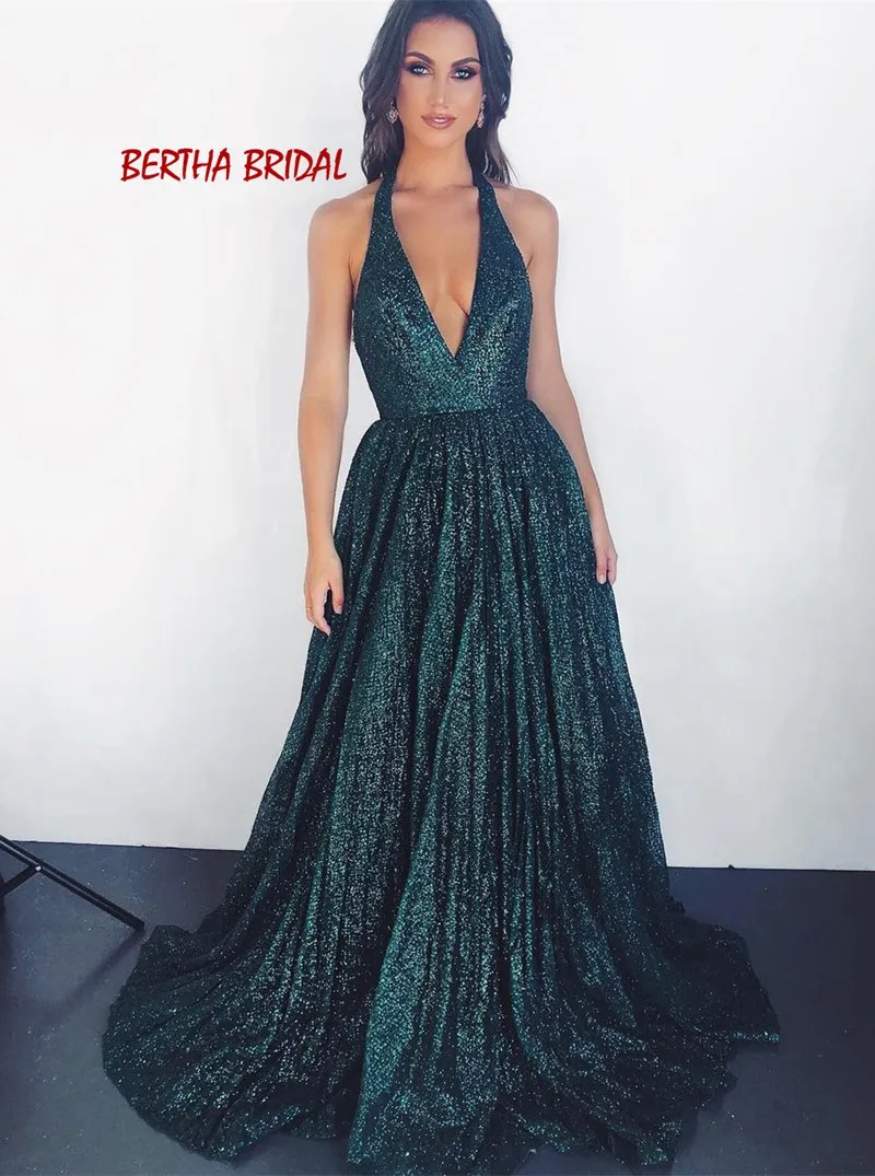 Блестящие блестящие темно синие Длинные вечерние платья а силуэта обручальное