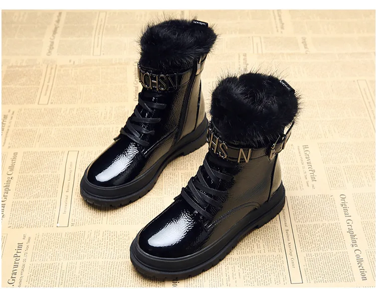 Зимние Ботинки Martin в Корейском стиле на плоской подошве с толстой норковой