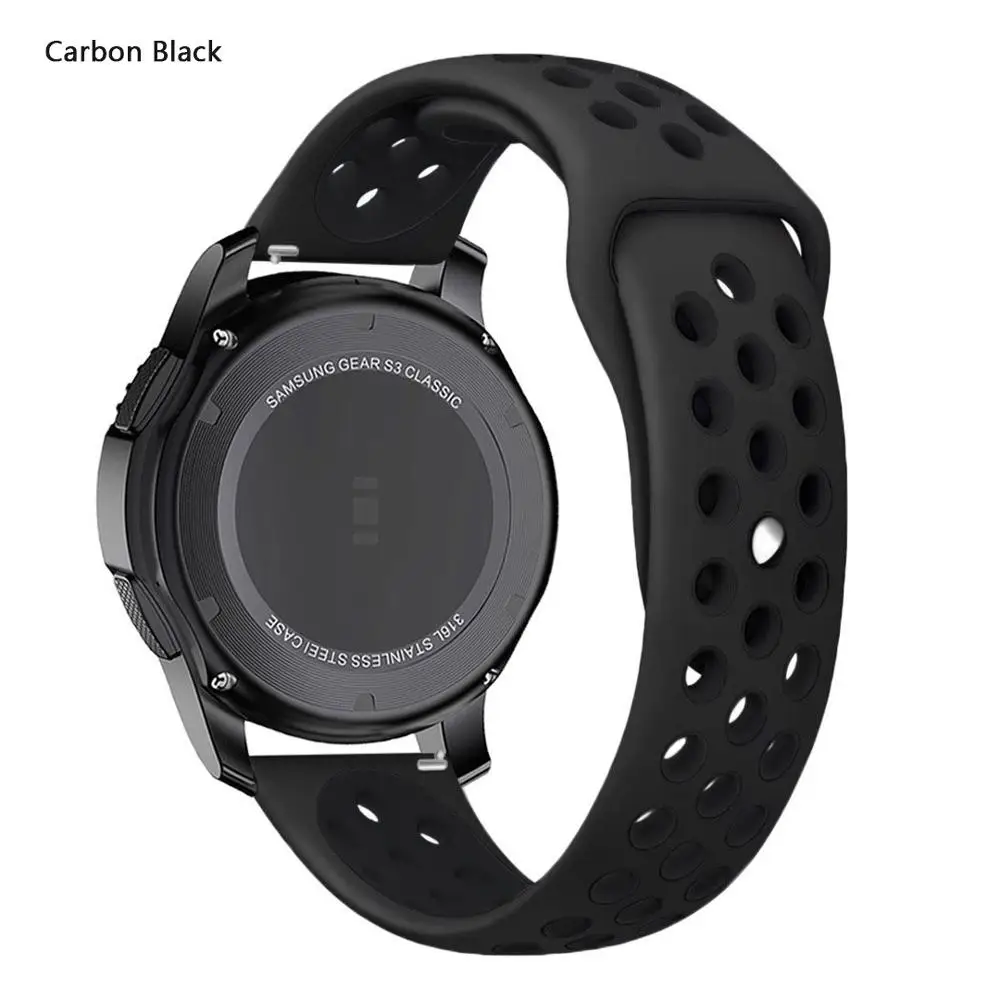 Carbon Black Силиконовый ремешок для часов samsung Galaxy Watch Active Band gear S2 Classic Sport 20 мм Galaxy Watch 42 мм Quick Release Watch Band - Цвет ремешка: Carbon Black