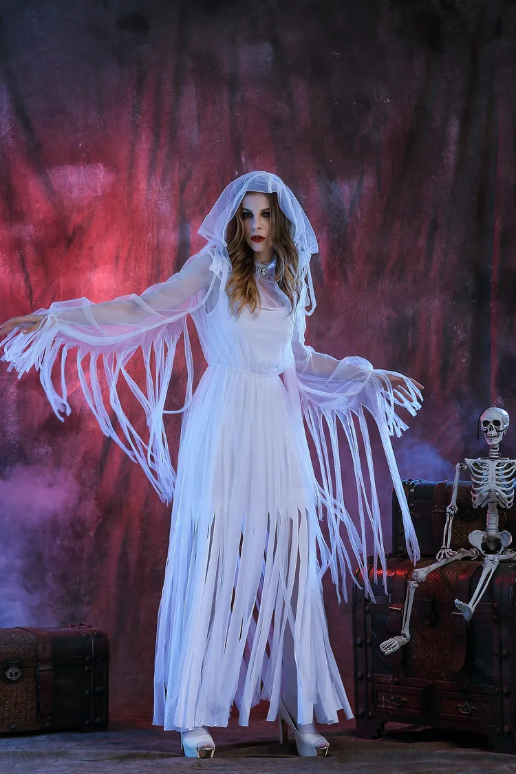 Dancing Stage Costumes Halloween Costume Adult Female Horror Mummy Queen Dress Ghost Bride Devil White Witch Zombie Sports |
