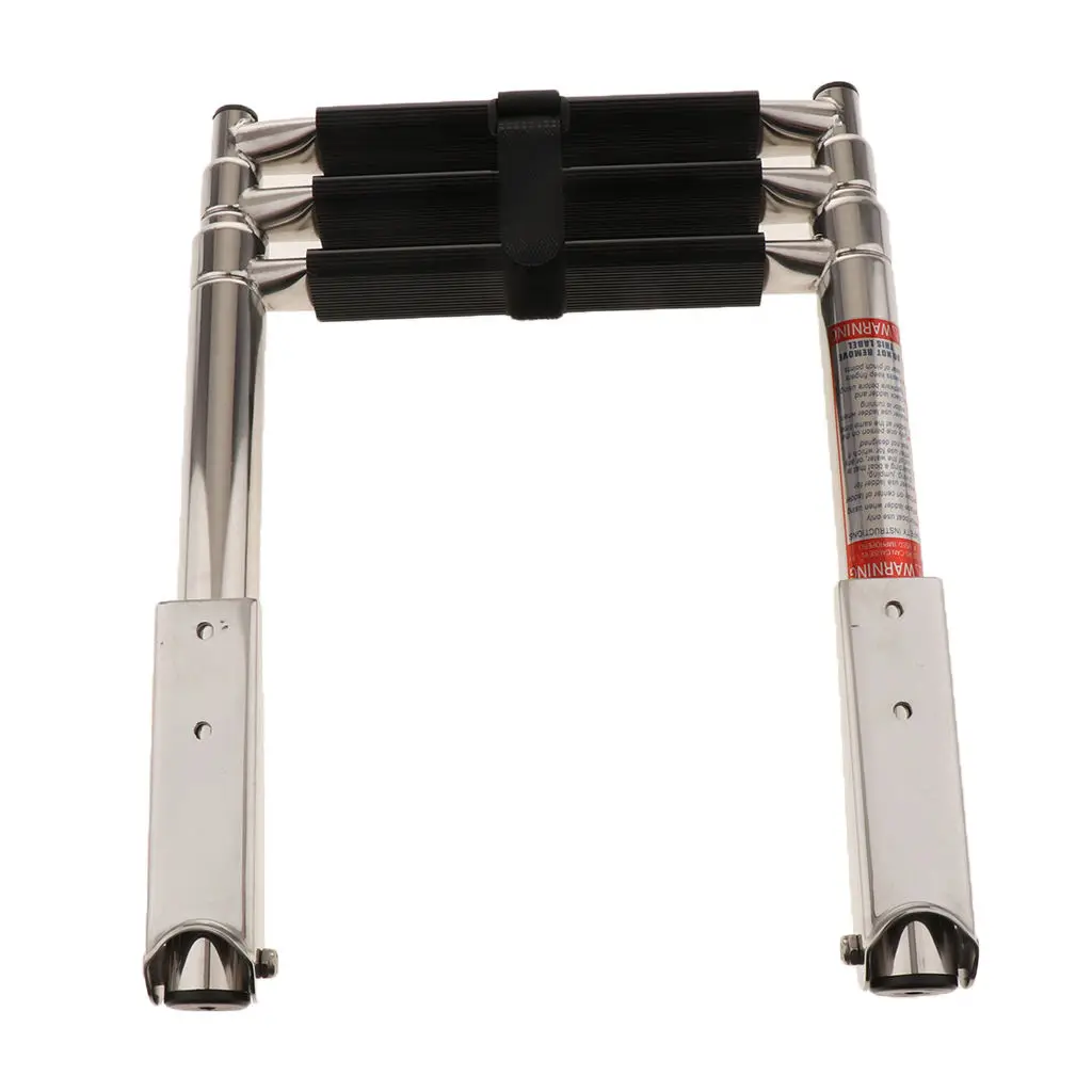 3 Step Ladder Stainless Steel Telescoping Extendable Ladder for Marine Yacht/Swimming Pool Car Accessories