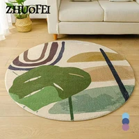 geometric abstraction printed entrance door mat 60cm in diameter round rug fashion home decor bedroom anti slip foot pad m0008