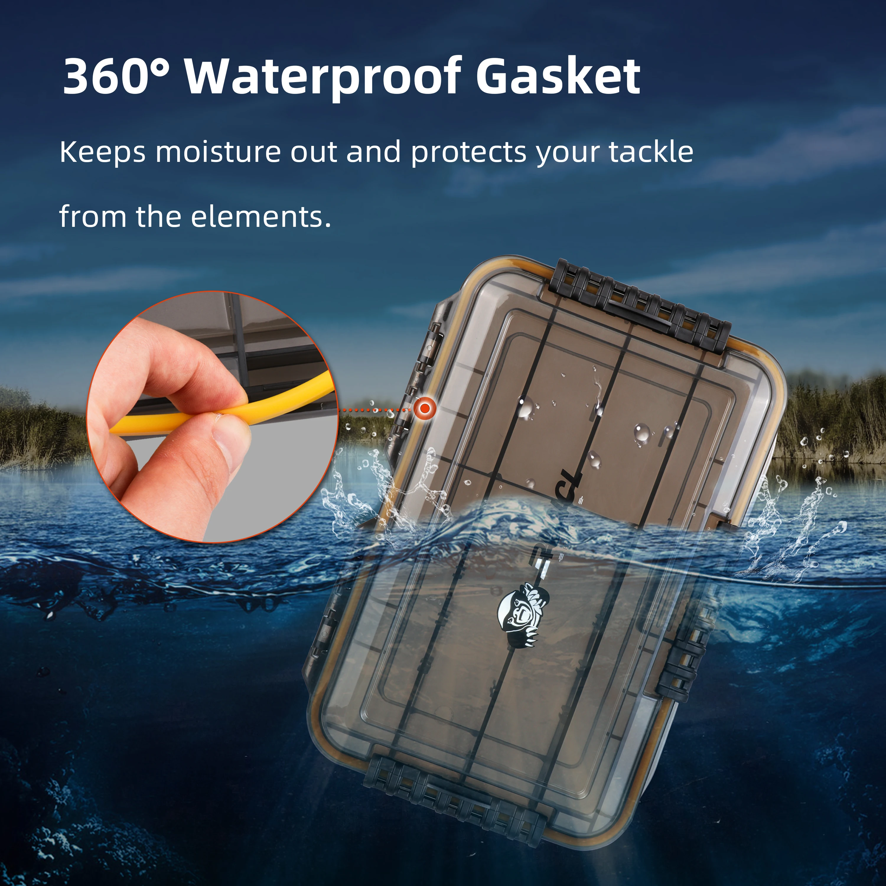RUNCL  Waterproof Seal Fishing Box Fishing Accessories lure Hook Boxes storage Double Sided High Strength Fishing Tackle Box