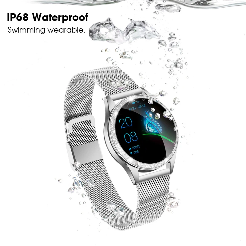 kw20 women smart watch heart rate ip68 waterproof pedometer bluetooth smartwatch female fitness bracelet for huawei android ios free global shipping