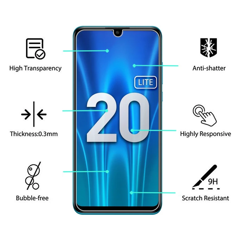 Закаленное стекло для Huawei HONOR 20 LITE MAR LX1 защитная пленка экрана Honor Lite Light Pelicula De Vidro 2