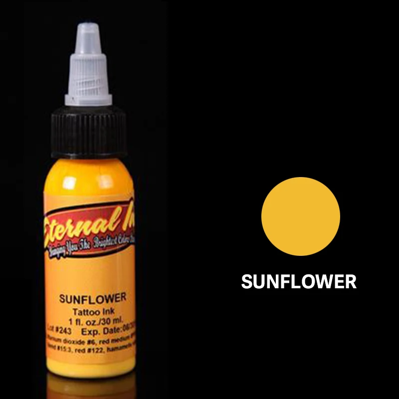 sunflower Перманентный набор чернил для татуировки пигмент tinta Татуировка tinta de tatuar хна чернила Перманентный пигмент tinta tatuagem - Цвет: sunflower