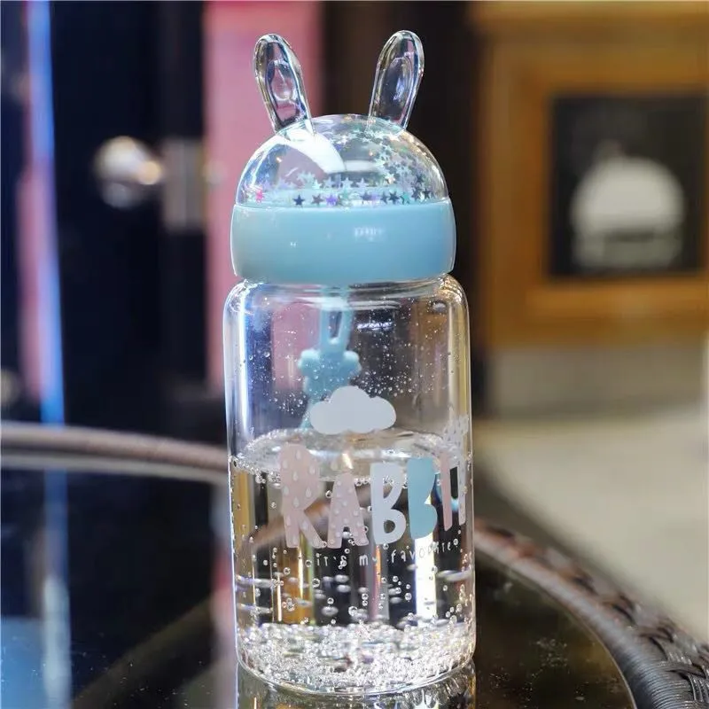 Креативная мультяшная стеклянная Женская портативная Милая прозрачная чашка