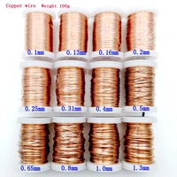 0 13mm 0 25mm 0 51mm 1mm 1 25mm copper wire magnet wire enameled copper winding wire coil copper wire winding wire weight 100g