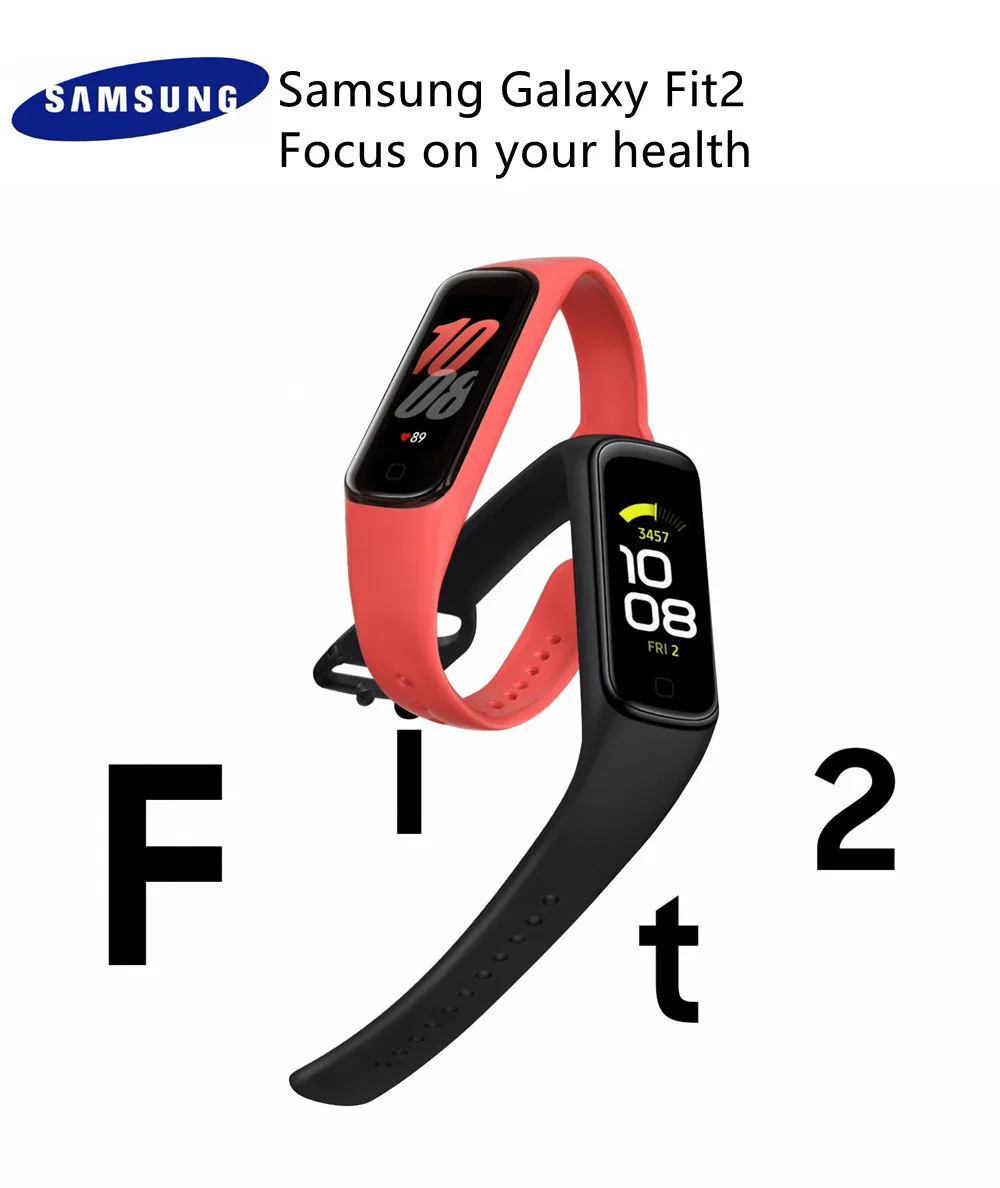

Оригинальный официальный браслет Samsung Galaxy Fit2 100% с Bluetooth для отслеживания здоровья мужской и женский умный Браслет