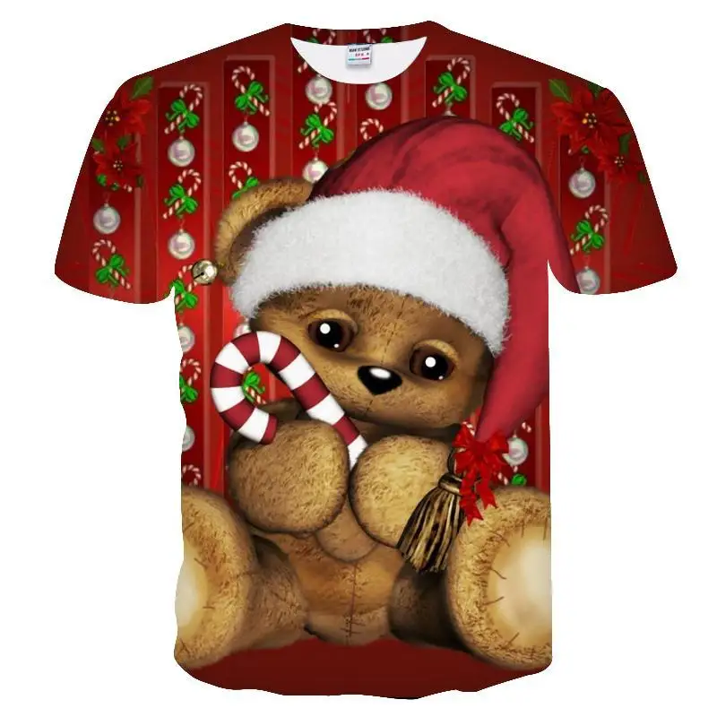 

Funny T shirts Christmas T-shirts Men Xmas Tshirts Casual Santa Claus T shirt 3d Snowman Print Party Tshirt Printed Short Sleeve