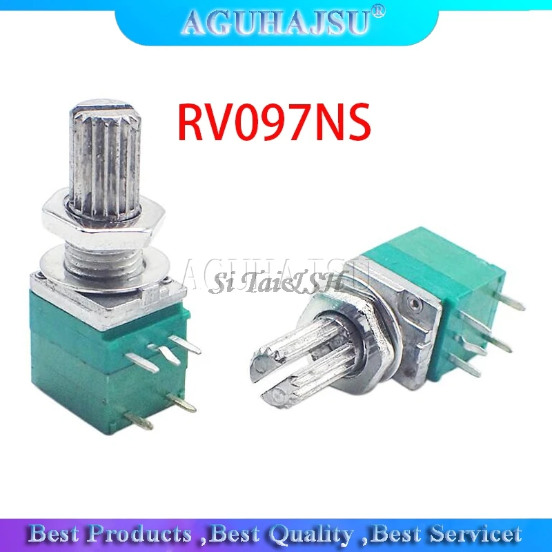 5 шт. RV097NS 5K 10K 20K 50K 100K 500K с переключателем аудио 5pin вал 15 мм усилитель