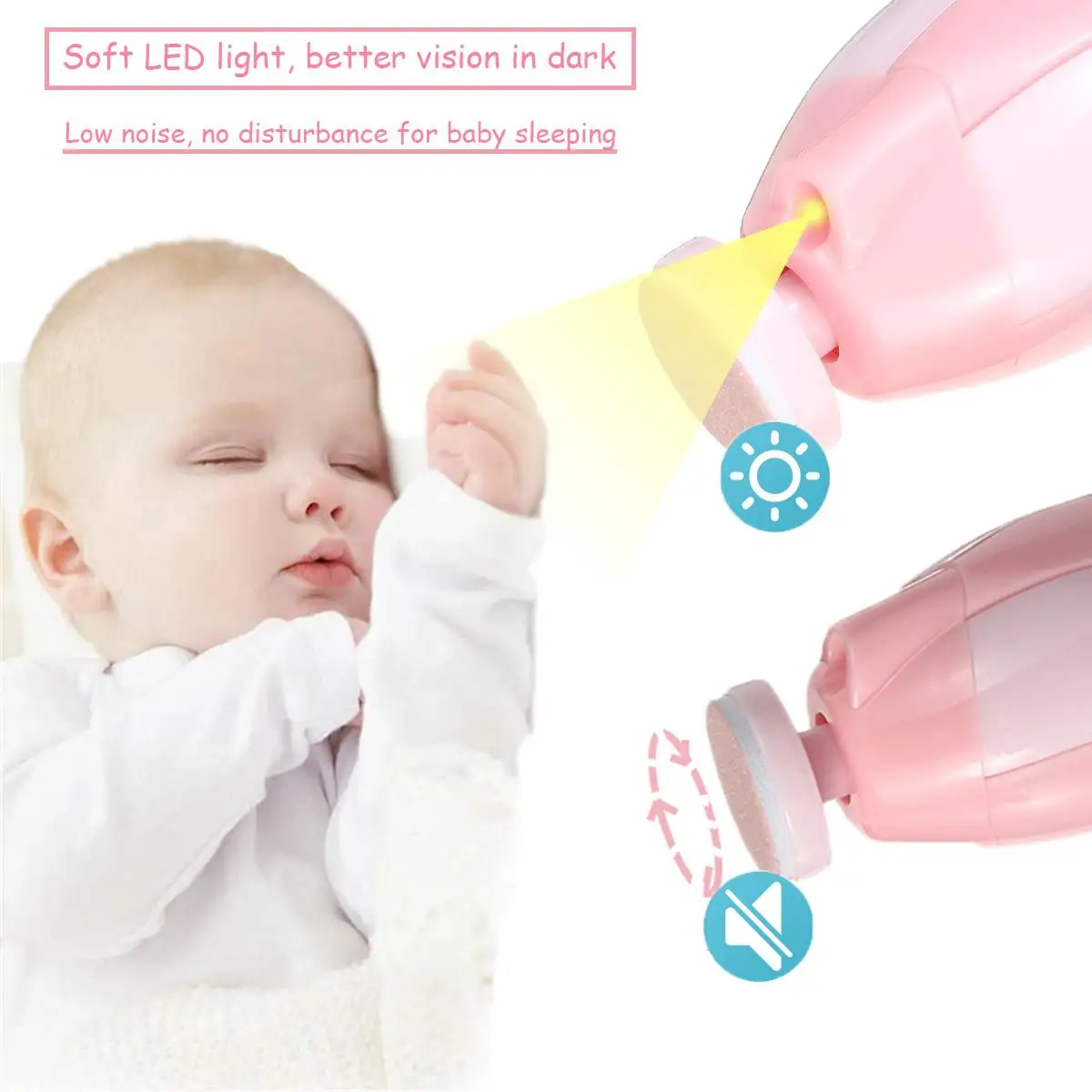 Electric Baby Nail File Clippers Toes Fingernail Cutter Trimmer Manicure Tool Lightweight And Compact Perfect Gifts For | Мать и ребенок