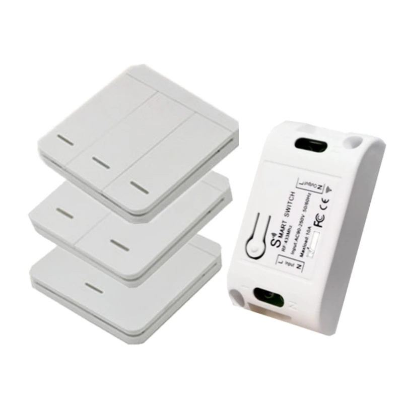

433MHz AC 220V 1CH86 Type Wall Panel Radio Frequency Control Switch Wireless Home Room Lighting Switch Remotefor The Garage
